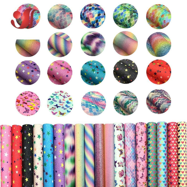 Iridescent Rainbow Sparkle Fabric Sheets - Perfect for Creative DIY Projects