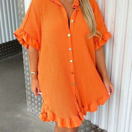 Irregular Ruffle Sleeve Solid Dress - Effortless Chic- Très Elite- Très Elite