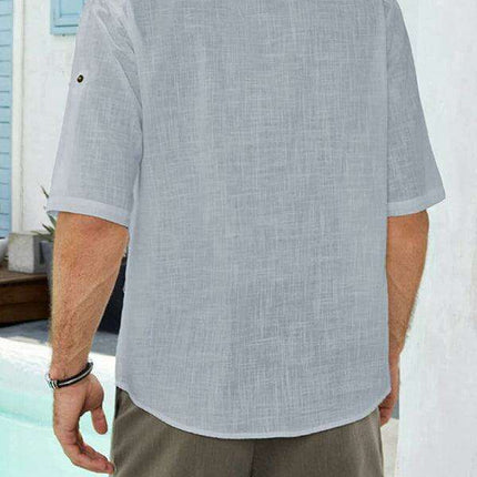Jakoto Men's Lightweight Casual Linen Shirt - Summer Chic Redefined - Très Elite