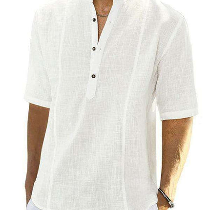 Jakoto Men's Lightweight Casual Linen Shirt - Summer Chic Redefined - Très Elite