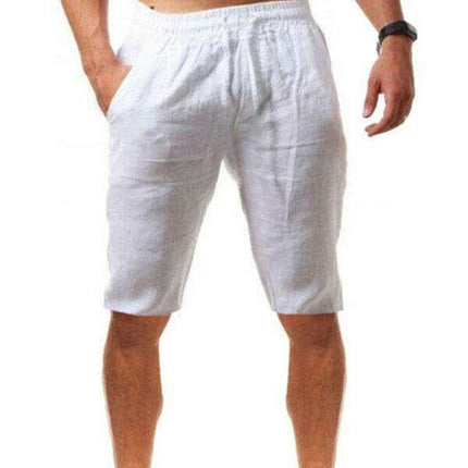 JakotoSummer Men's Lightweight Linen Cropped Sports Trousers - Stylish & Breathable for Summer