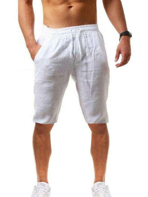 JakotoSummer Men's Lightweight Linen Cropped Sports Trousers - Stylish & Breathable for Summer