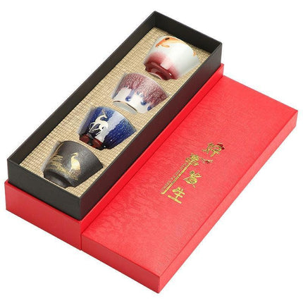 Japanese Serenity Tea Cup Set - Elegant 4-Piece Collection for Tea Lovers - Très Elite