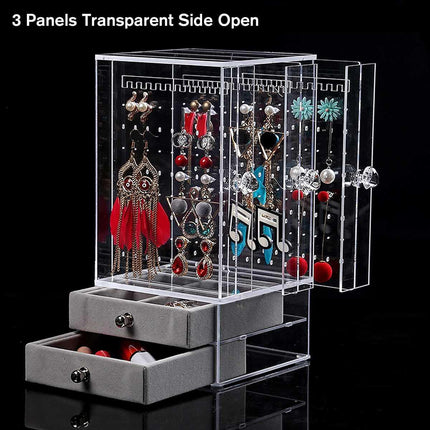 Jewelry Display Case with Adjustable Panels and Dust-Proof Protection- Très Elite- Très Elite