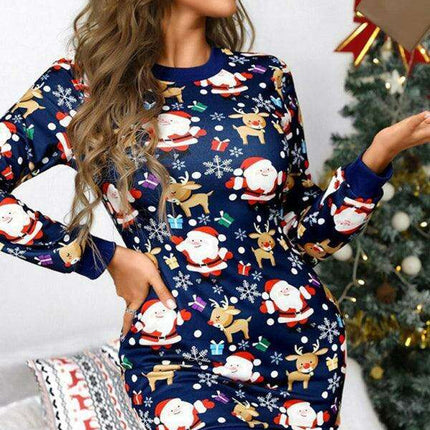 Joyful Christmas Spirit Women's Dress - Perfect for Holiday Gatherings - Très Elite