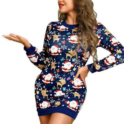 Joyful Christmas Spirit Women's Dress - Perfect for Holiday Gatherings - Très Elite
