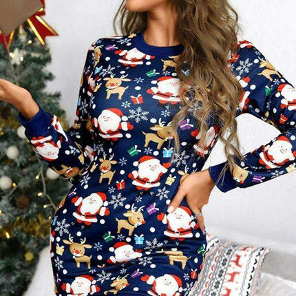 Joyful Christmas Spirit Women's Dress - Perfect for Holiday Gatherings - Très Elite