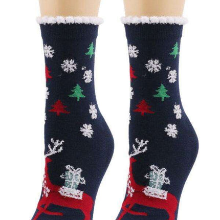 Joyful Holiday Floral Women's Socks - Festive Design for Seasonal Cheer - Très Elite