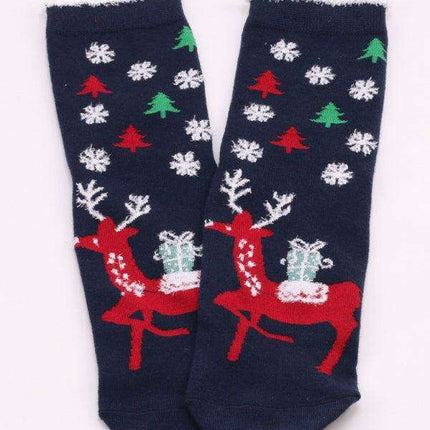 Joyful Holiday Floral Women's Socks - Festive Design for Seasonal Cheer - Très Elite