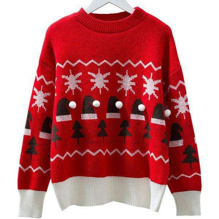Joyful Red Christmas Knit Jumper for Festive Comfort - Très Elite