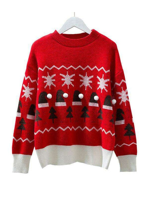 Joyful Red Christmas Knit Jumper for Festive Comfort