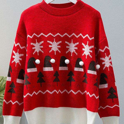 Joyful Red Christmas Knit Jumper for Festive Comfort