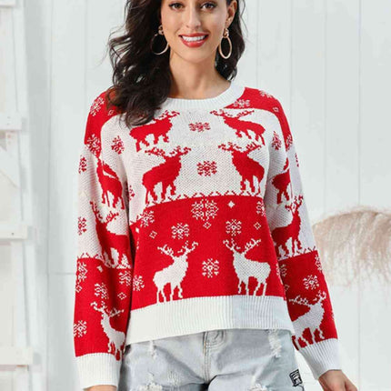Joyful Reindeer Holiday Knit Sweater