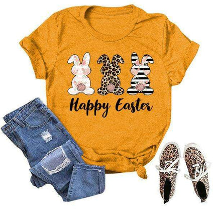 Joyful Spring Bunny Graphic Tee for Women