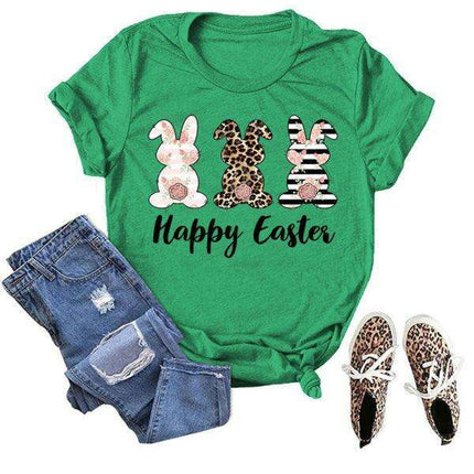 Joyful Spring Bunny Graphic Tee for Women