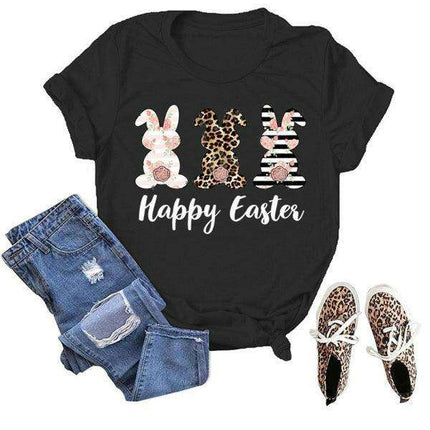 Joyful Spring Bunny Graphic Tee for Women