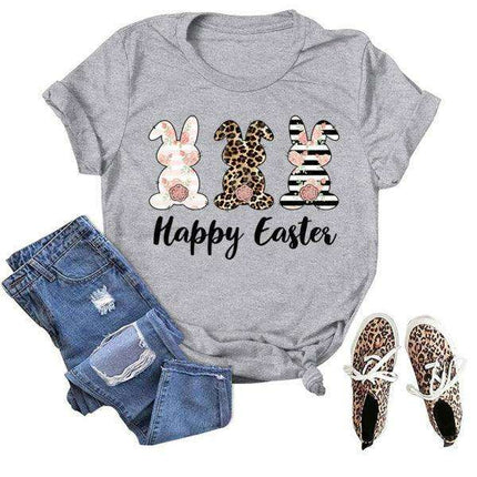 Joyful Spring Bunny Graphic Tee for Women - Très Elite