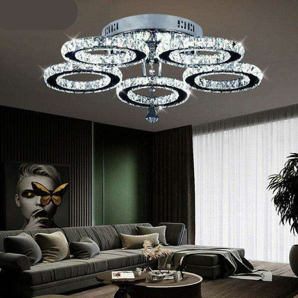 K9 Crystal Elegance LED Chandelier Set - Contemporary Illumination for Stylish Spaces..