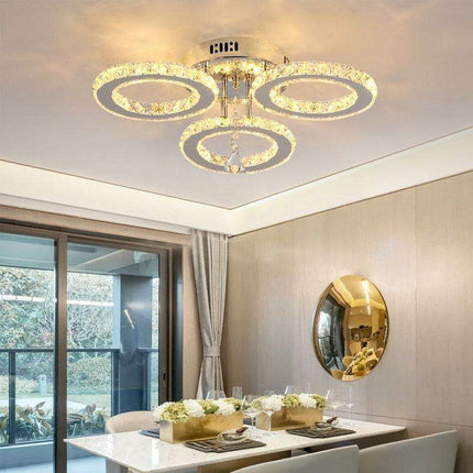 K9 Crystal Elegance LED Chandelier Set - Contemporary Illumination for Stylish Spaces..