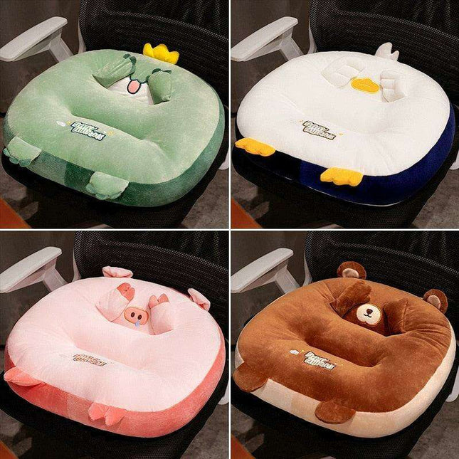 Kawaii Critter Plush Seating Cushion - Cozy Office Mat