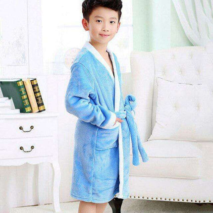 Kids' Cozy Plush Fleece Bathrobe with Hood - Très Elite