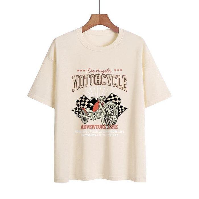 Rev up in Style with Women's Vintage Motorcycle Tee