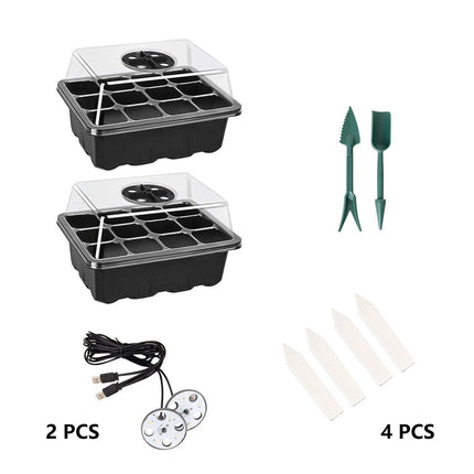 LED Seedling Starter Set with Humidity Control - Complete 5-Tray System for Enhanced Plant Growth - Très Elite
