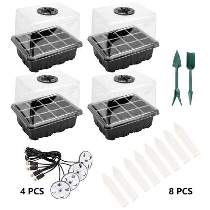 LED Seedling Starter Set with Humidity Control - Complete 5-Tray System for Enhanced Plant Growth - Très Elite