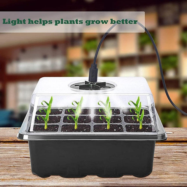 LED Seedling Starter Set with Humidity Control - Complete 5-Tray System for Enhanced Plant Growth