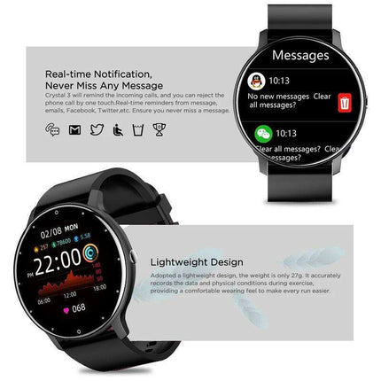 LIGE 2023 Men's Touch Screen Fitness Smart Watch: Health Tracker with IP67 Waterproof and Long-Lasting Battery - Très Elite