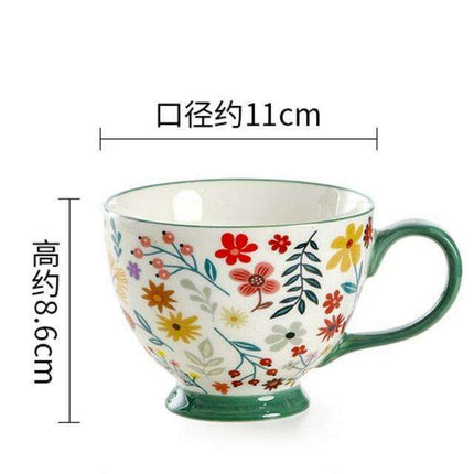 Elegant Floral Porcelain Drinking Mug - Your Ideal Beverage Companion