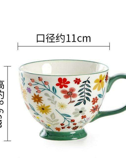 Elegant Floral Porcelain Drinking Mug - Your Ideal Beverage Companion
