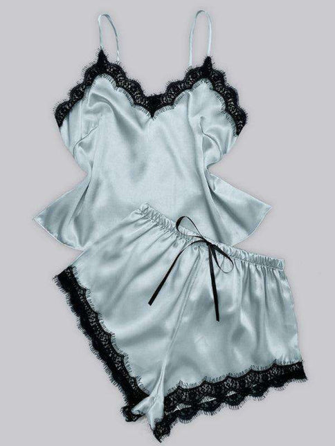 Lace-Embellished Women's Camisole and Shorts Pajama Set