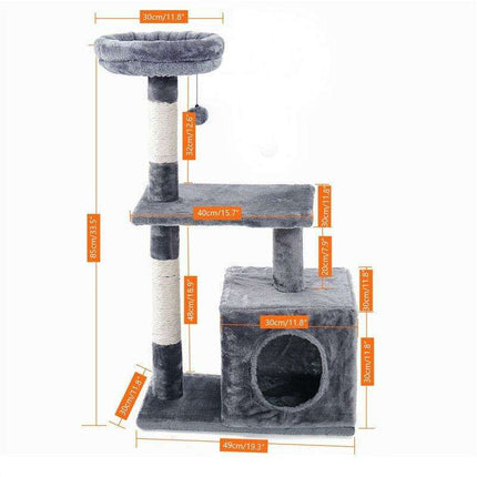 Lavish Feline Sanctuary: Elegant Cat Tower with Plush Cushions and Playful Features - Très Elite