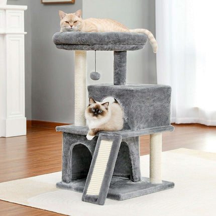 Lavish Feline Sanctuary: Elegant Cat Tower with Plush Cushions and Playful Features - Très Elite