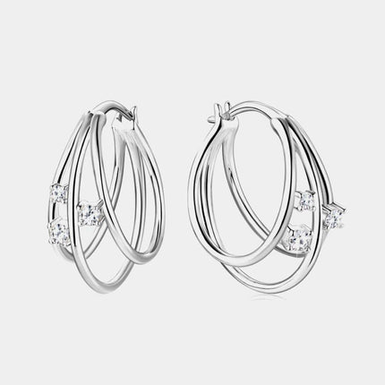 Lavish Moissanite Teardrop Earrings with Lab-Diamond Accents in White Gold and Yellow Gold Plating