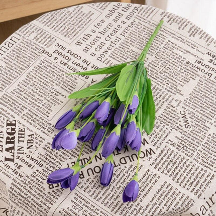 Lavish Purple Silk Tulip Arrangement - 21 Blooms/1 Stem..
