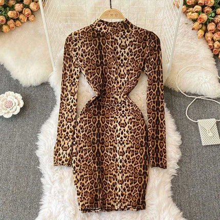 Leopard Elegance: Sleek Bodycon Mini Dress for the Fashion-Forward Woman - Exclusive Spring 2024 Collection - Très Elite