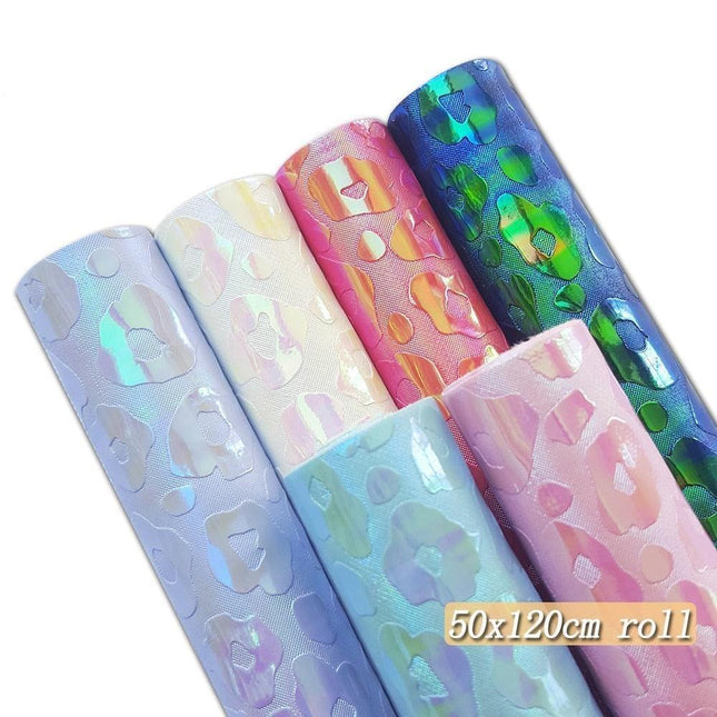 Leopard Print PU Leather Craft Roll - Essential Material for Creative Endeavors