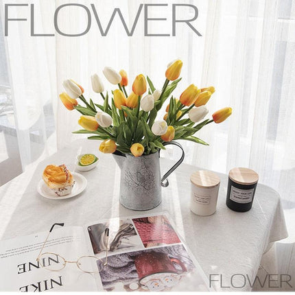 Lifelike 31-Piece Artificial Tulip Arrangement - Colorful Floral Centerpiece
