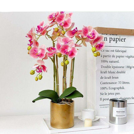 Lifelike 3D Butterfly Orchid Floral Arrangement with Real Touch Elegance..
