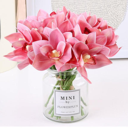 Lifelike Butterfly Orchid Floral Display - 6 Piece Realistic Bloom Set - Très Elite