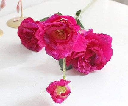 Lifelike Eustoma Silk Flower Bouquet Set: Exquisite Artificial Arrangements for Celebrations..