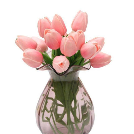 Lifelike PU Tulip Floral Arrangement - 5-Piece Set for Stylish Home Accents..