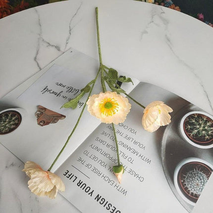 Lifelike Poppy Silk Floral Arrangement..