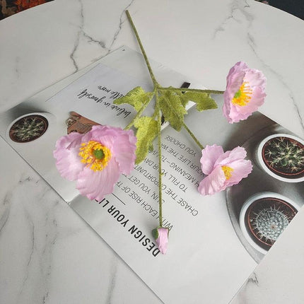 Lifelike Poppy Silk Floral Arrangement..