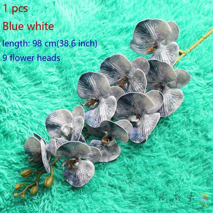 Lifelike Premium Latex Foam Moth Orchid Stem with 9 Beautiful Blossoms - Très Elite