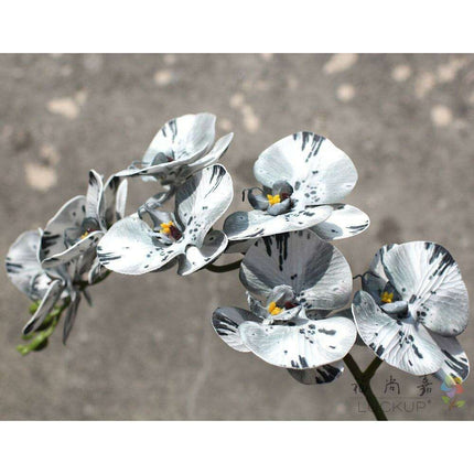 Lifelike Premium Latex Foam Moth Orchid Stem with 9 Beautiful Blossoms - Très Elite