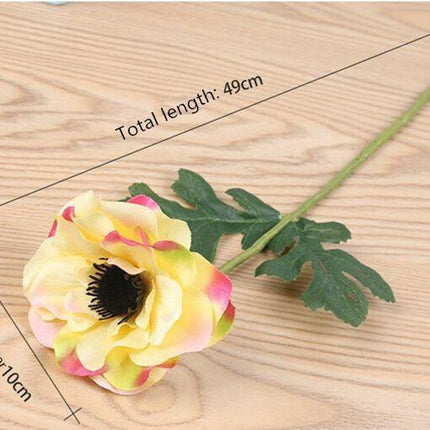 Lifelike Silk Anemone Floral Arrangement Set - 15-Piece Elegance Collection for Home and Events - Très Elite
