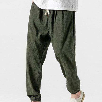 Lightweight Casual Linen Trousers for Men - Comfortable Relaxed Fit Pants